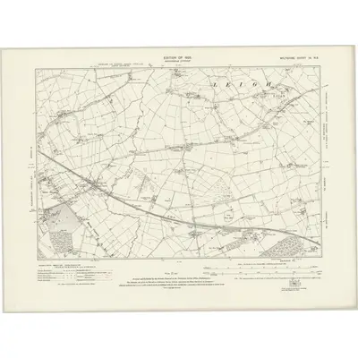 1921 Map of Wiltshire IX.NE, 1925 Print