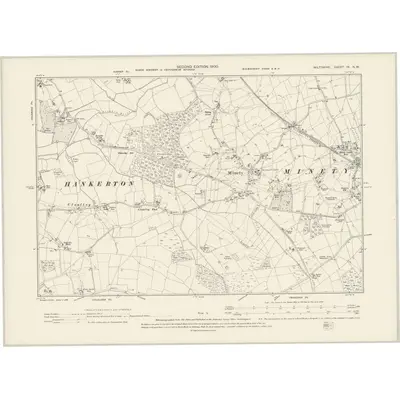 1898 Map of Wiltshire IX.NW, 1900 Print