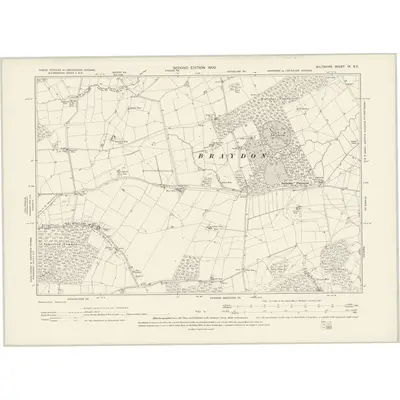 1898 Map of Wiltshire IX.SE, 1900 Print