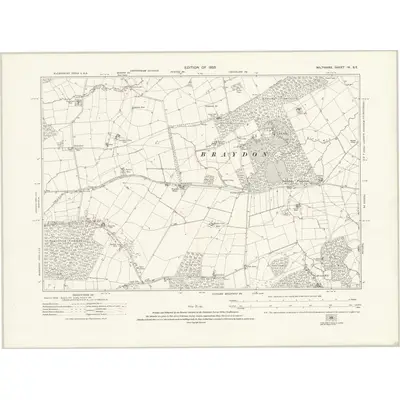1921 Map of Wiltshire IX.SE, 1925 Print
