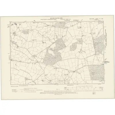 1898 Map of Wiltshire IX.SW, 1900 Print