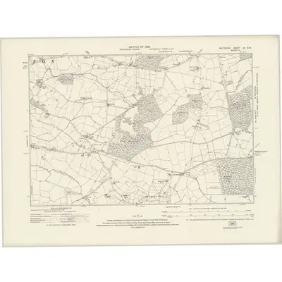 1921 Map of Wiltshire IX.SW, 1925 Print