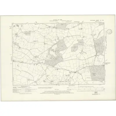 1921 Map of Wiltshire IX.SW, 1936 Print