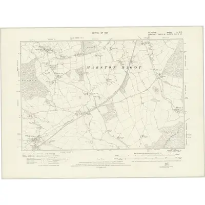 1923 Map of Wiltshire L.SE, 1927 Print