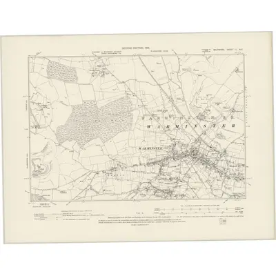 1899 Map of Wiltshire LI.NE, 1901 Print