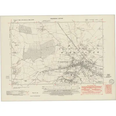 1941 Map of Wiltshire LI.NE, 1950 Print