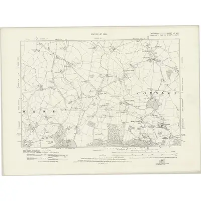 1922 Map of Wiltshire LI.NW, 1926 Print
