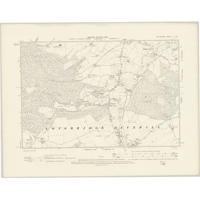 1900 Map of Wiltshire LI.SE, 1901 Print
