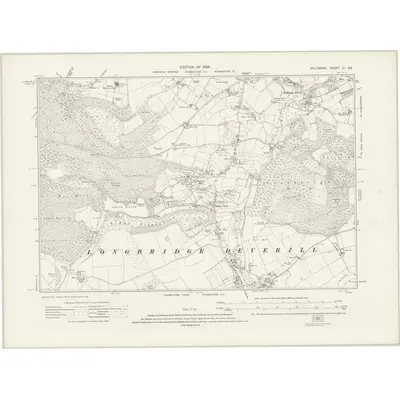 1922 Map of Wiltshire LI.SE, 1926 Print