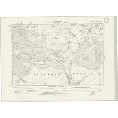 1922 Map of Wiltshire LI.SE, 1933 Print