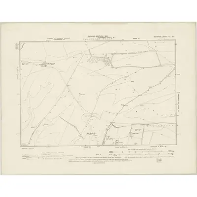 1899 Map of Wiltshire LII.NE, 1901 Print