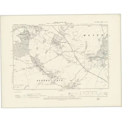 1899 Map of Wiltshire LII.SW, 1901 Print