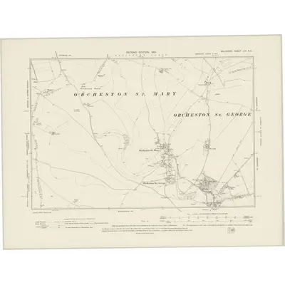 1899 Map of Wiltshire LIII.NE, 1901 Print