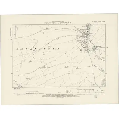 1899 Map of Wiltshire LIII.SE, 1901 Print