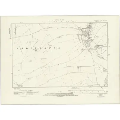 1923 Map of Wiltshire LIII.SE, 1926 Print