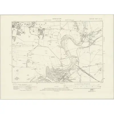 1923 Map of Wiltshire LIV.SE, 1926 Print