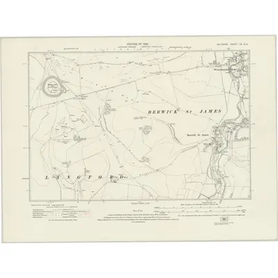 1923 Map of Wiltshire LIX.NE, 1926 Print