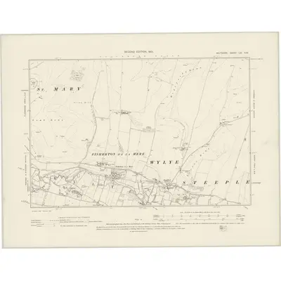 1899 Map of Wiltshire LIX.NW, 1901 Print