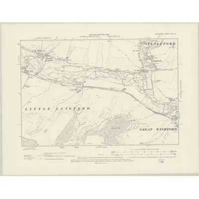 1899 Map of Wiltshire LIX.SE, 1901 Print