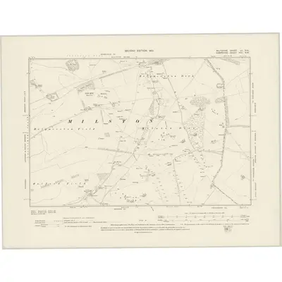 1899 Map of Wiltshire LV.NW, 1901 Print