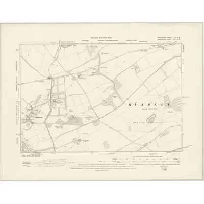 1899 Map of Wiltshire LV.SE, 1902 Print