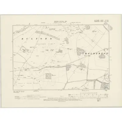 1899 Map of Wiltshire LV.SW, 1901 Print