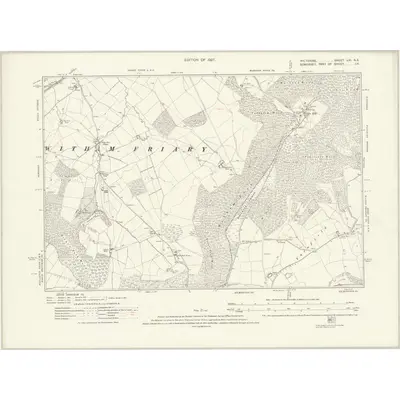 1923 Map of Wiltshire LVI.NE, 1927 Print