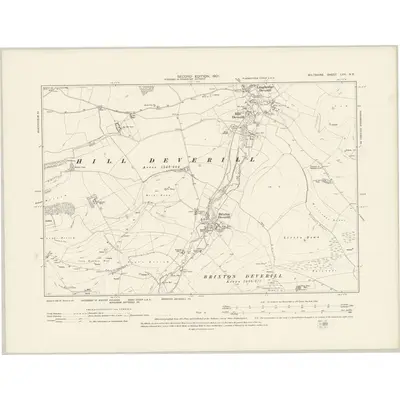 1900 Map of Wiltshire LVII.NE, 1901 Print