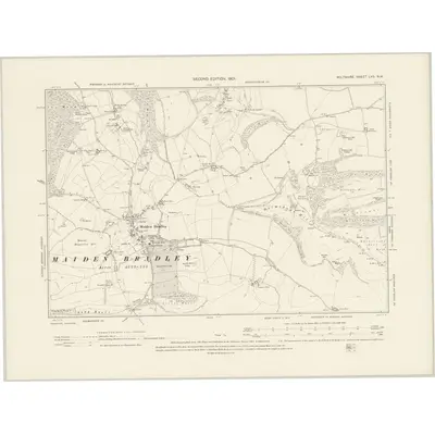 1900 Map of Wiltshire LVII.NW, 1901 Print