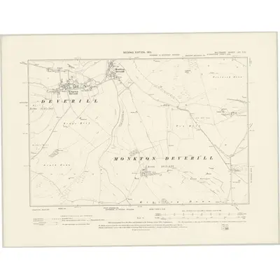 1900 Map of Wiltshire LVII.SE, 1901 Print