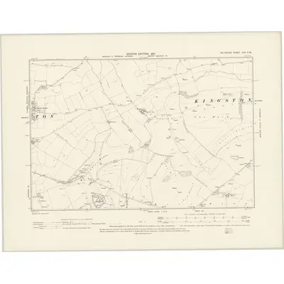 1900 Map of Wiltshire LVII.SW, 1901 Print