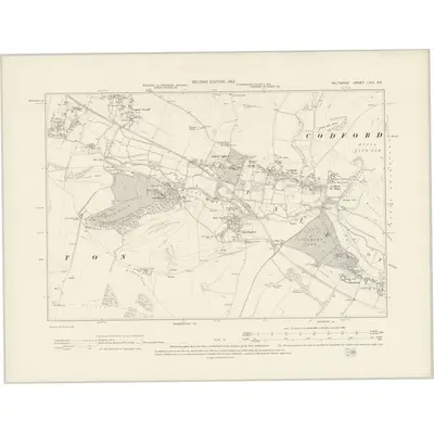 1899 Map of Wiltshire LVIII.NE, 1901 Print