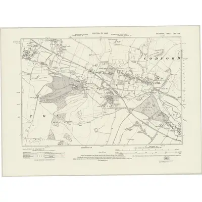 1923 Map of Wiltshire LVIII.NE, 1926 Print