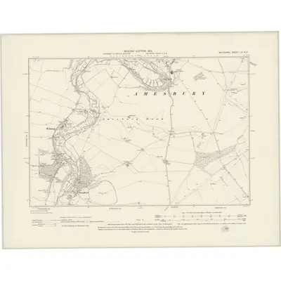 1900 Map of Wiltshire LX.NE, 1901 Print