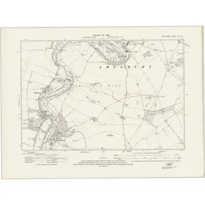 1923 Map of Wiltshire LX.NE, 1926 Print