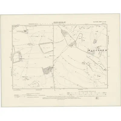 1899 Map of Wiltshire LX.NW, 1901 Print