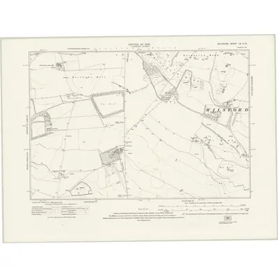 1923 Map of Wiltshire LX.NW, 1926 Print