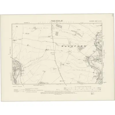 1899 Map of Wiltshire LX.SW, 1901 Print