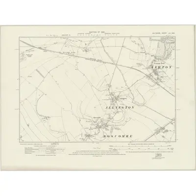 1923 Map of Wiltshire LXI.NW, 1926 Print