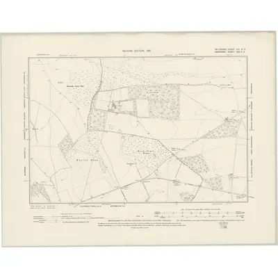 1899 Map of Wiltshire LXI.SE, 1901 Print