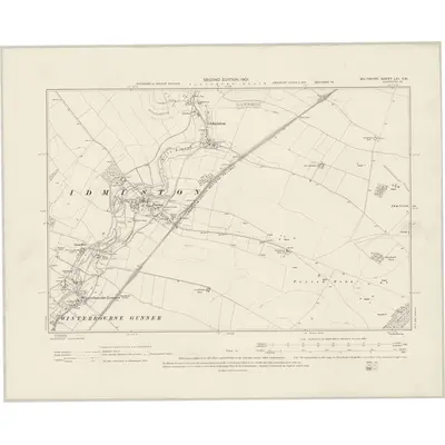 1899 Map of Wiltshire LXI.SW, 1901 Print