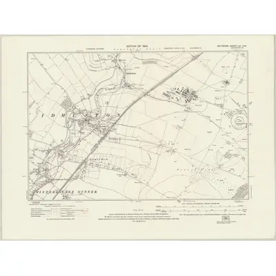 1923 Map of Wiltshire LXI.SW, 1926 Print