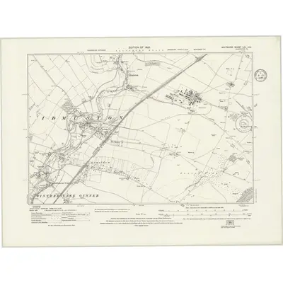 1923 Map of Wiltshire LXI.SW, 1935 Print