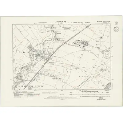 1923 Map of Wiltshire LXI.SW, 1943 Print