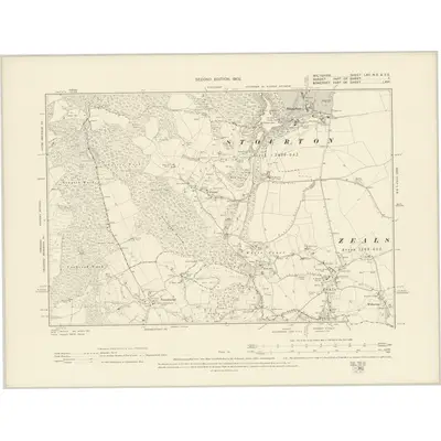 1923 Map of Wiltshire LXII.NE & SE, 1927 Print