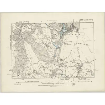 1885 Map of Wiltshire LXII.NE, 1889 Print