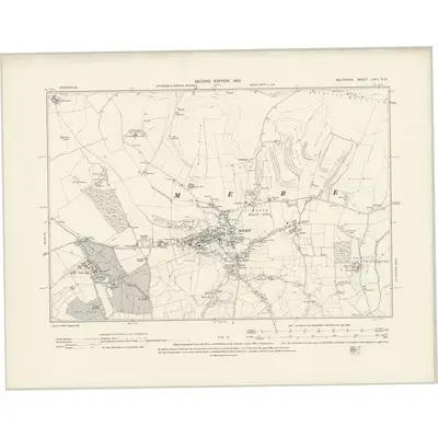 1900 Map of Wiltshire LXIII.NW, 1901 Print