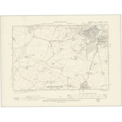 1899 Map of Wiltshire LXIII.SE, 1902 Print