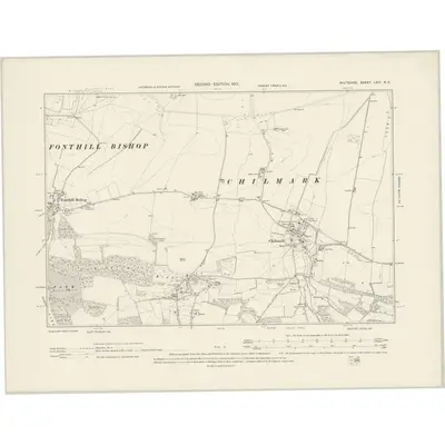 1899 Map of Wiltshire LXIV.NE, 1901 Print