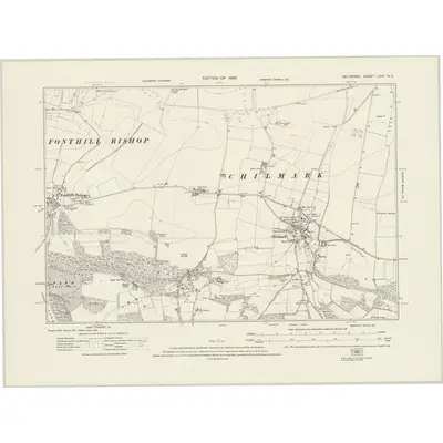 1923 Map of Wiltshire LXIV.NE, 1926 Print